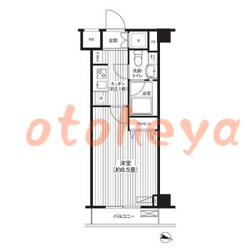 楽器ピアノ可相談 の 賃貸物件 1K 11.1万円の図面１